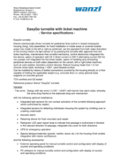 Preview Specifications: EasyGo with ticket machine