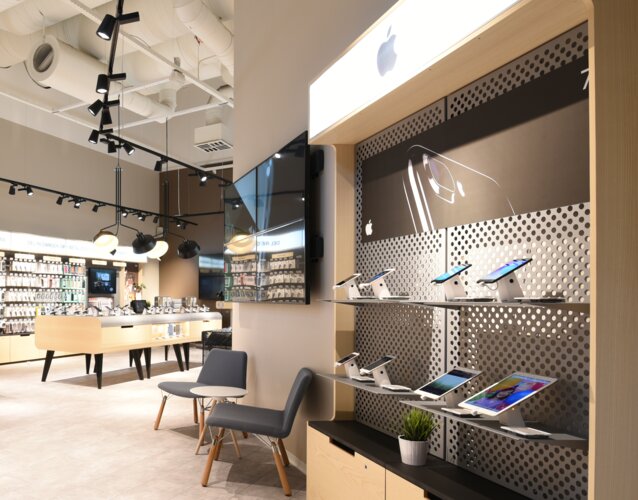 Myymäläsuunnittelu huokuu hyvää asiakaspalvelua